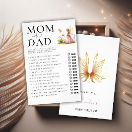 Flyer Mãe Pai Adivinha Quem Joga Fada Princesa Chá de fr