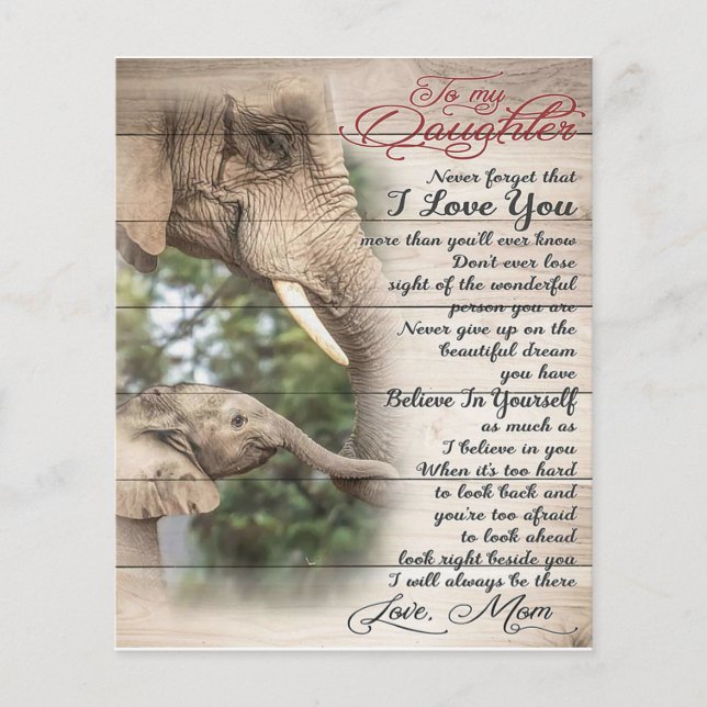 Flyer Mãe Para A Minha Carta De Filha, Presente De Anive (Frente)