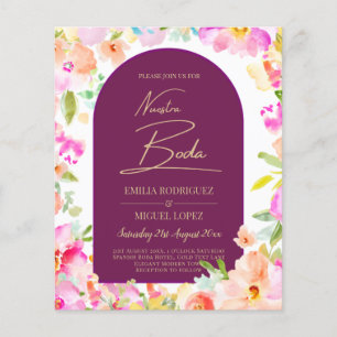 Flyer Magenta Floral Wedding