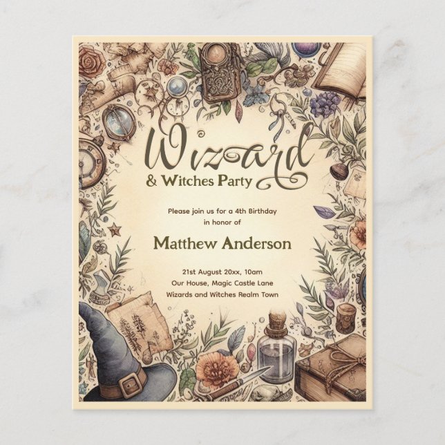 Flyer Mágicas Festas de Feiticeiras Vintage (Frente)