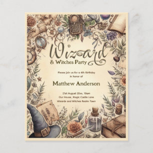 Flyer Mágicas Festas de Feiticeiras Vintage