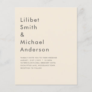 Flyer Magnolia Cream Modern Wedn Typografia