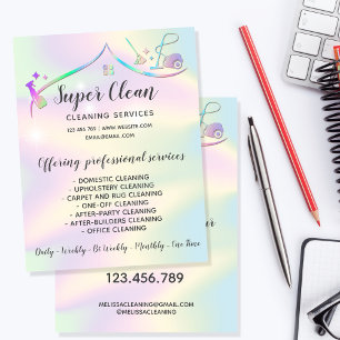 Flyer Maid Cleaning House Sparkling Holographic