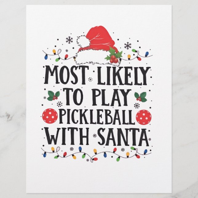 Flyer Mais Propenso a Jogar Pickleball com Papai Noel  (Frente)