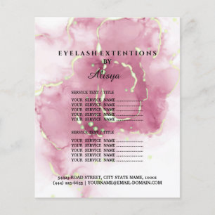 Flyer Make-upschönheits-Salon-Rosen-Glitzer-Preisliste F
