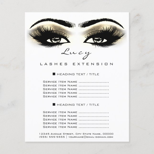 Flyer Makeup Artist Beauts Lashes Dourada Price List Whi (Verso)