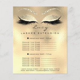 Flyer Makeup Artist Beauty Lash Glitter Price List Doura