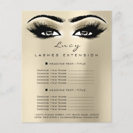 Flyer Makeup Artist Beauty Lash Glitter Price List Eyes