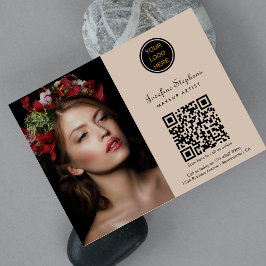 Flyer Makeup Artist Beauty Salon Business Logo QR Code