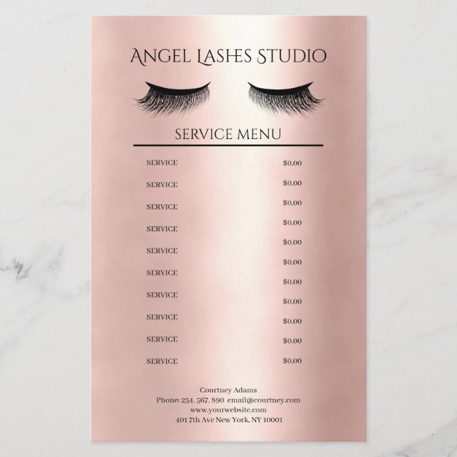 Flyer Makeup Artist Eyelash Extensions Beidseitig (Frente)