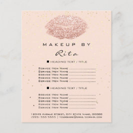 Flyer Makeup Artist Glitter Dourado Confetti Price List 