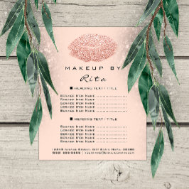 Flyer Makeup Artist Glitter Dourado Confetti Price List 