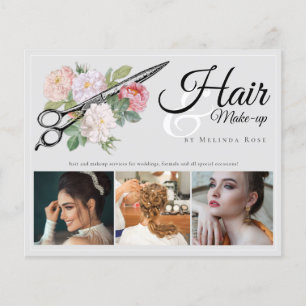 Flyer Makeup Artist Hairstylist Cinza Profissional Flora