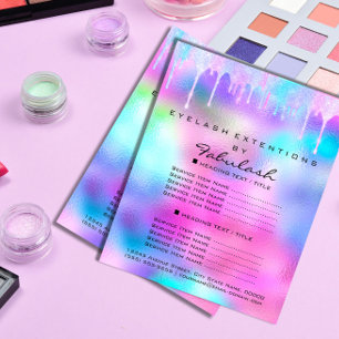 Flyer Makeup Beauty Salon Glitter Holograph Pink Unicorn