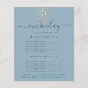 Flyer Makeup Beauty Salon Hairdresser Logotipo Dourado A