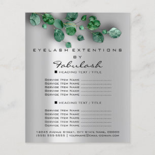 Flyer Makeup Beauty Salon Silver Woodland Eucalyptus