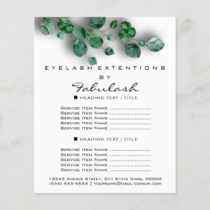 Flyer Makeup Beauty Salon Woodland Eucalyptus Orgânico