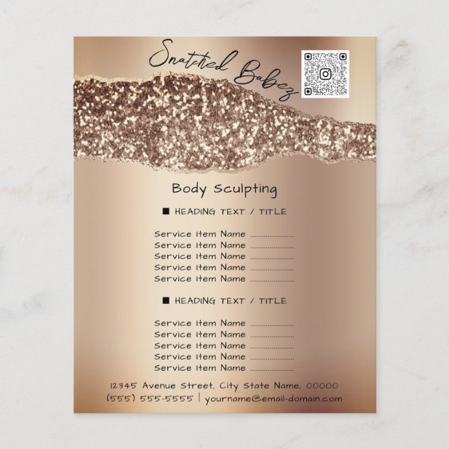 Flyer Makeup Lashes Beauty Hair Salon QR LOGO Rosa (Frente)