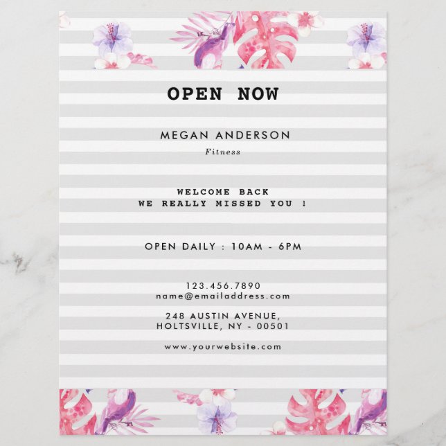 Flyer Malhação branca Rosa minimalista (Frente)