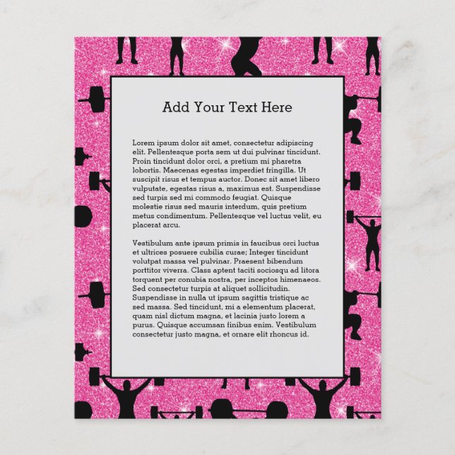 Flyer Malhação Workout Gym Sport Rosa Glitter (Frente)