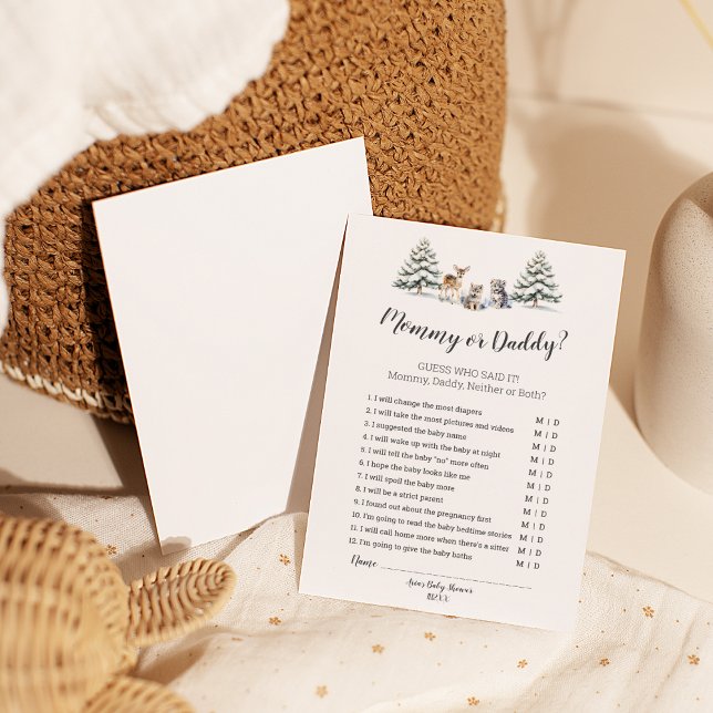 Flyer Mamãe ou Pai de animais da floresta de inverno (Criador carregado)