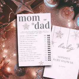 Flyer Mamãe ou Pai Jogo do Chá de fraldas Rosa