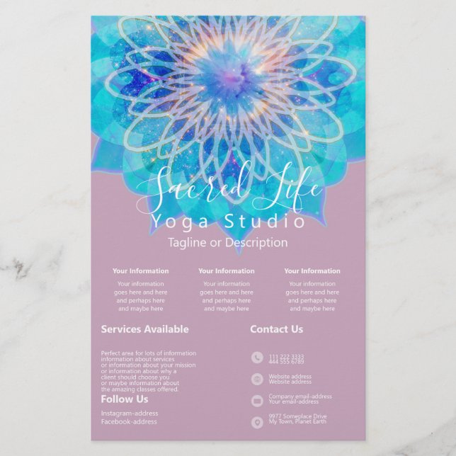 Flyer Mandala Luz de Anjo Rosa Intro | Serviços (Frente)