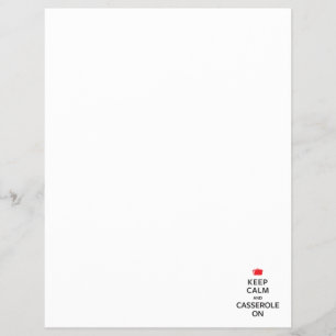 Flyer Mantenha a calma e a caçarola sobre