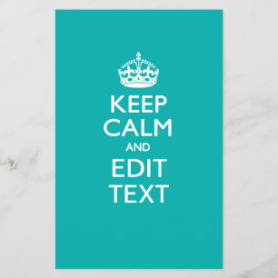 Flyer Mantenha a Calma E Seu Texto Pavão Acento Turquesa