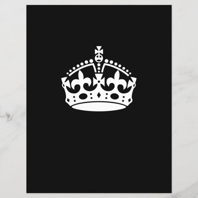 Flyer Manter a Coroa Calma a Preto (Frente)
