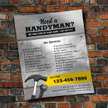 Flyer Manual Profissional e Serviço de Reparo Faux Metal<br><div class="desc">Folhetos de metal do Serviço de Reparação de Canalização de Handyman Profissional</div>