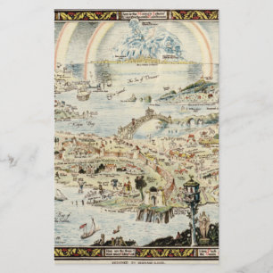 Flyer Mapa antigo de Fairyland por Bernard Sleigh