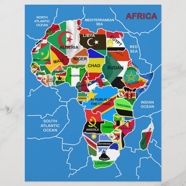 Flyer Mapa da África com bandeiras (Frente)