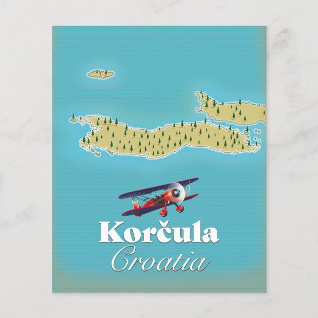 Flyer Mapa de Korčula na Croácia (Frente)