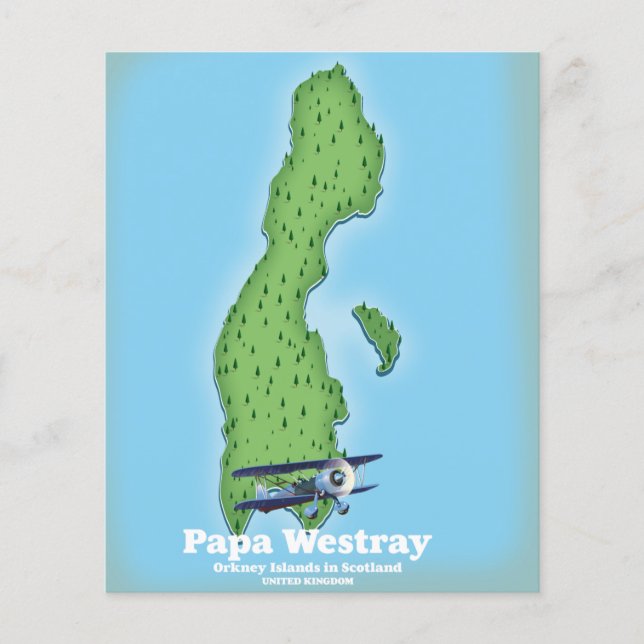Flyer Mapa do Papa Westray Scotland. (Frente)