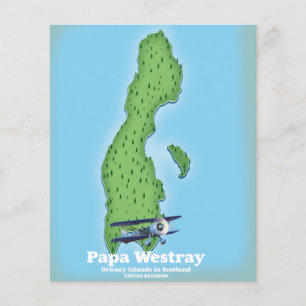 Flyer Mapa do Papa Westray Scotland.