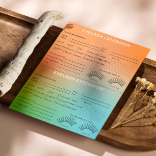 Flyer Mapa do Registro do Cliente Lash com Gradação Holo