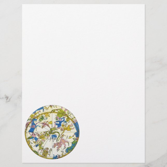 Flyer Mapa Estelar Celestial Vintage, Mapa de Constelaçõ (Frente)