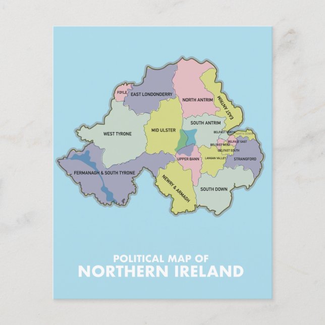 Flyer Mapa Político da Irlanda do Norte. (Frente)