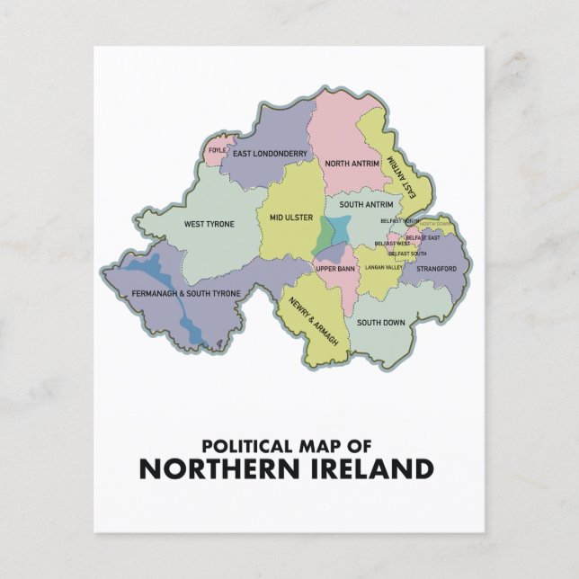 Flyer Mapa Político Da Irlanda Norte. (Frente)