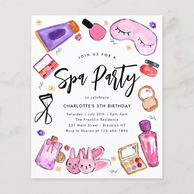 Flyer Maquiagem Barata Meninas Pajama Desmoronam Spa Ani (Frente)