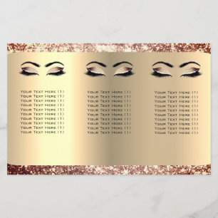 Flyer Maquiagem Glitter Olhos Cílio Cabelo Rosa DL 3 Fol
