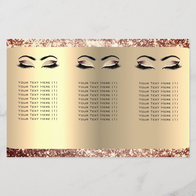 Flyer Maquiagem Glitter Olhos Cílio Cabelo Rosa DL 3 Fol (Verso)