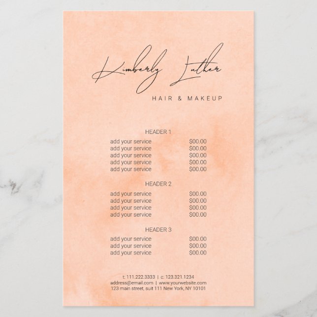 Flyer Maquinaria de cor de pêssego moderna e cabelo (Frente)