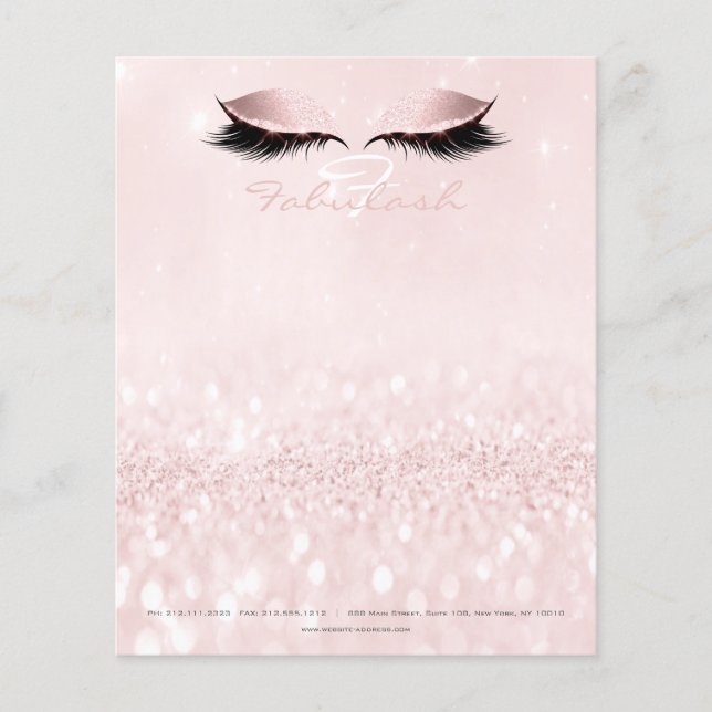 Flyer Marca d'água Olhos Lashes Makeup Girly Name Monogr (Frente)
