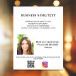 Flyer Marca de beleza instagram instagram com foto de em<br><div class="desc">Personalize e adicione seu nome,  endereço,  texto,  foto,  seu próprio código QR à sua conta de instagram. Fundo branco,  texto preto.</div>