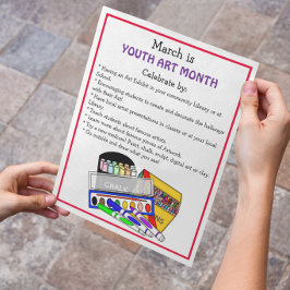 Flyer Março é Arte Juvenil Mês | Poster educacional