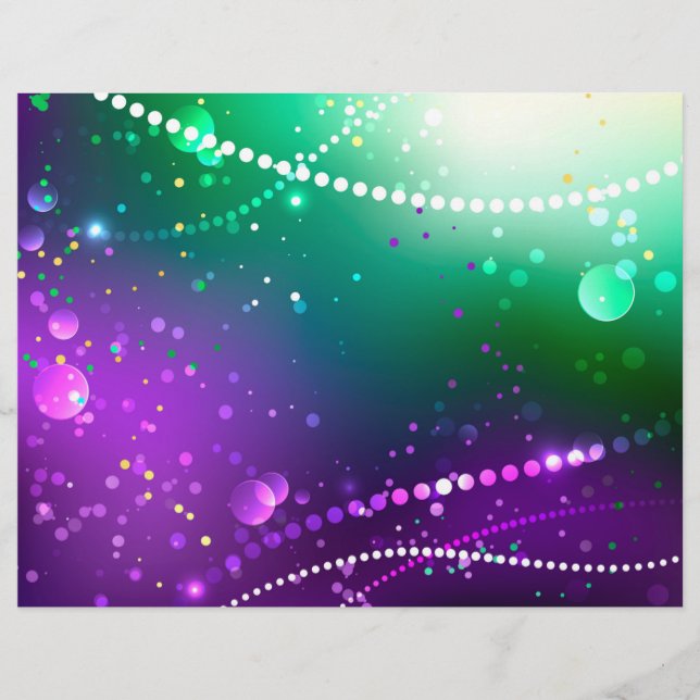 Flyer Mardi Gras Festivo Purple Background (Frente)