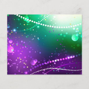 Flyer Mardi Gras Festivo Purple Background