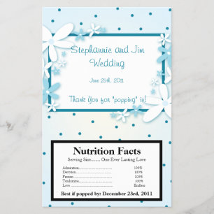 Flyer Margaridas azuis do envoltório da pipoca de